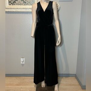 Elegant Black Velvet Jumpsuit